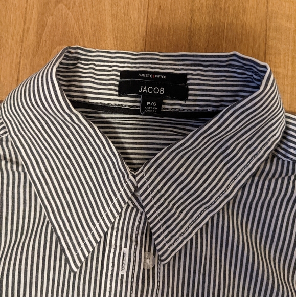 'Jacob' Black&White Vertical Stripe Fitted Blouse Sz S - Picture 4 of 11